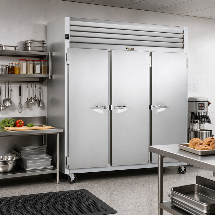 Product image #2 for Traulsen Dealer's Choice G-Series 3-Section Reach-In Freezer with Full-Height Solid Doors, Self-Contained Top-Mounted R-290 Refrigeration