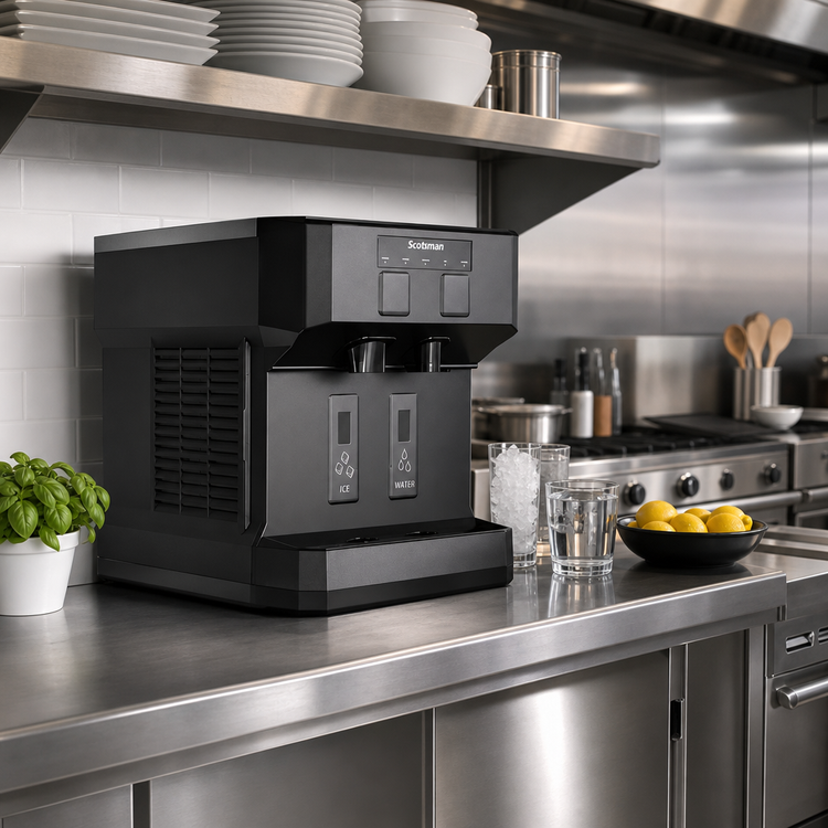 Product image #2 for Scotsman Meridian Compact Countertop Air-Cooled Touchfree Nugget Ice & Water Dispenser