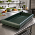 Thumbnail image #3 for FiveStar 44-Inch Forest Green Insulated Polyethylene Drop-In Cold Food Buffet Bar with Drain Plug