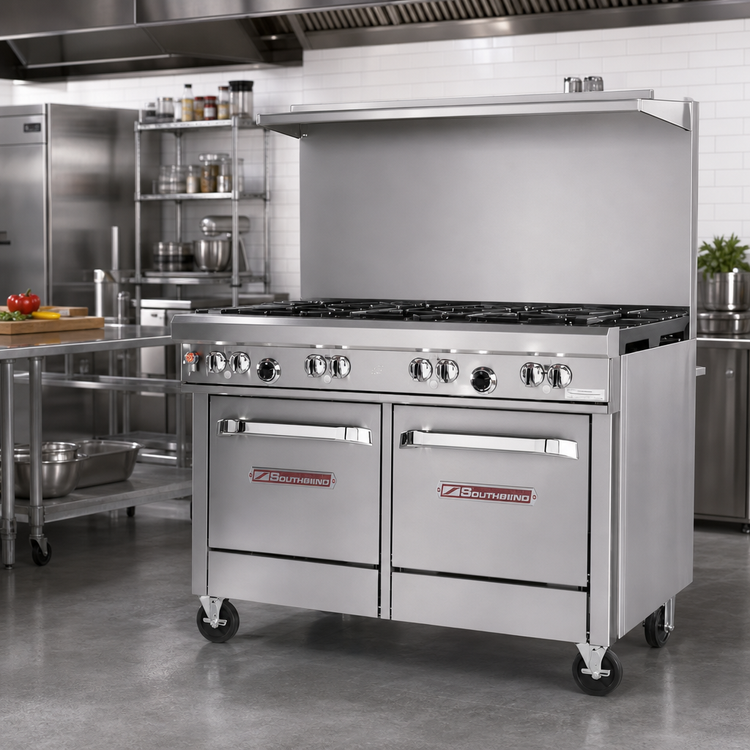 Product image #2 for Southbend Ultimate 48-Inch Gas Restaurant Range with 4 Pyromax Burners and 2 Space Saver Ovens