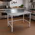 Thumbnail image #2 for John Boos Stallion 48 Inch x 36 Inch Stainless Steel Work Table with 5 Inch Backsplash and Safety Edge Front