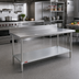 Thumbnail image #2 for Duke 60 Inch x 24 Inch Stainless Steel Work Table with 5 Inch Riser and Galvanized Undershelf