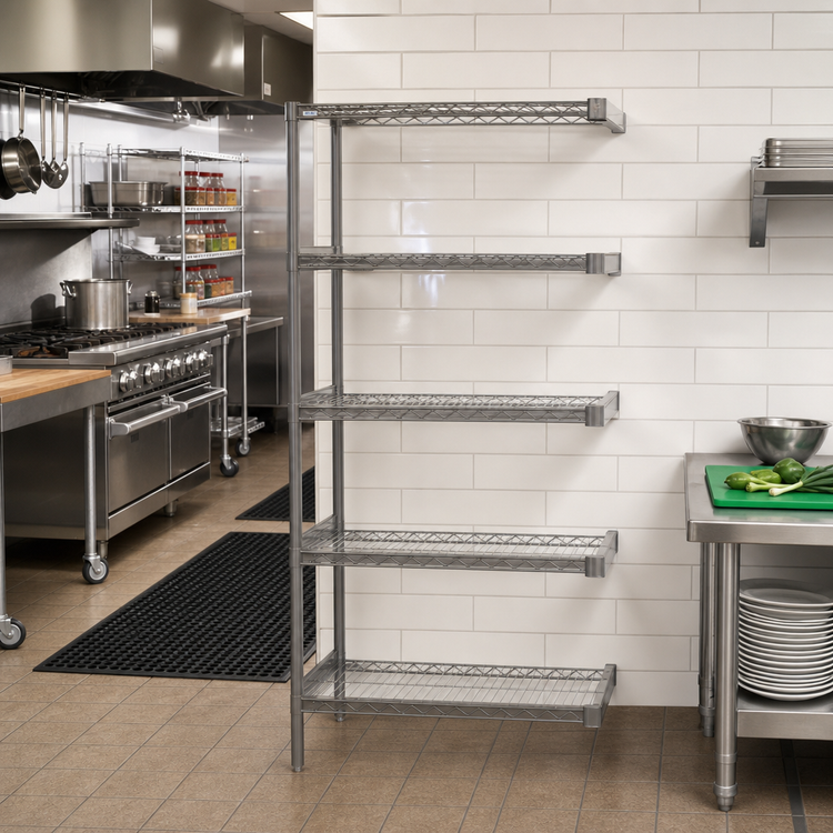 Product image #2 for Eagle Group Valu-Master 5-Tier Add-On Wire Shelving Unit, 24 x 21 x 86 Inches, Pewter Gray Epoxy
