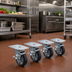 Thumbnail image #2 for Krowne Royal Series Plate Caster Set of 4 with Brake, 4-Inch Wheel, 4 x 5-Inch Plate