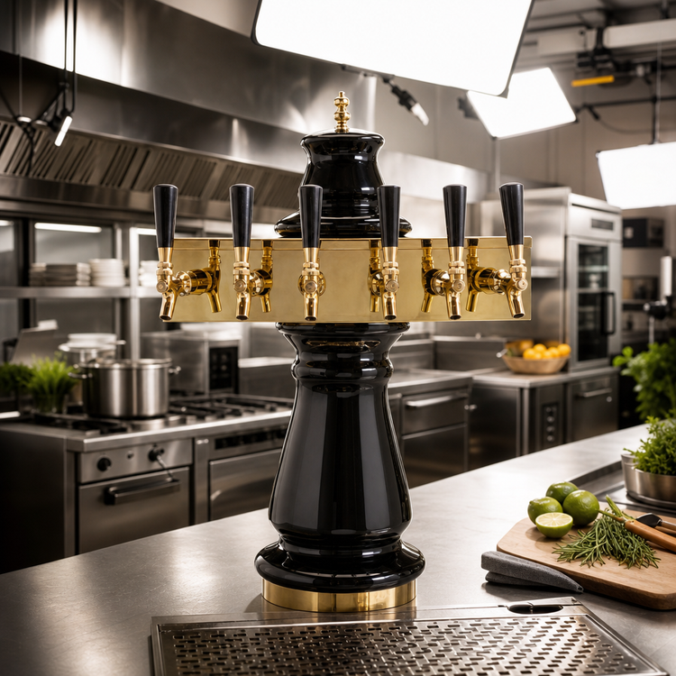 Product image #2 for Vienna Countertop Glycol-Cooled 6-Faucet Draft Beer Tower with Ceramic Column