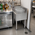 Thumbnail image #3 for Perlick Corporation Top Shelf TS90RIC Freestanding Underbar Right Inside Corner Drainboard, Stainless Steel, Glass Rack Inserts, 6-Inch Backsplash