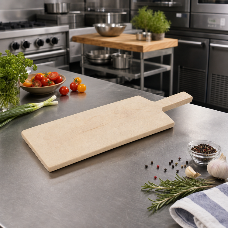 Product image #2 for Rectangular Solid Maple Wood Serving Board with Handle, 12-1/2 x 6-1/2 Inches