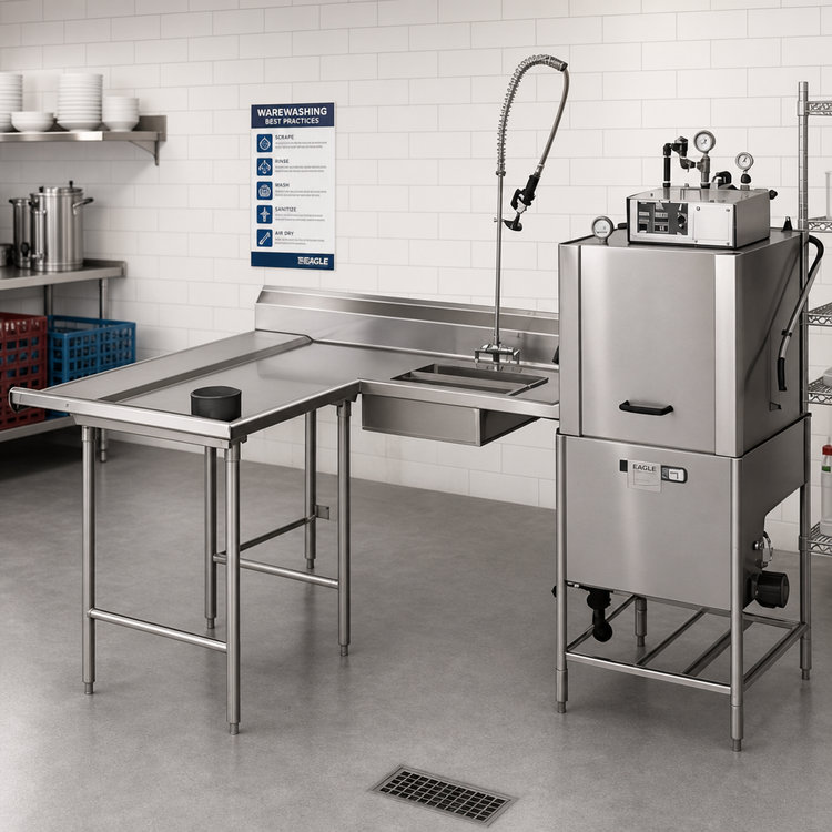 Product image #2 for Eagle Group Island Soiled Dish Table with Dish Landing Shelf and Pre-Rinse Sink
