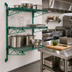 Thumbnail image #2 for Quantum Wall-Mounted Cantilever Wire Shelf Starter Unit with 54-Inch Posts, 24-Inch Cantilevers, and Green Epoxy Finish