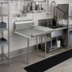 Thumbnail image #2 for Klinger's Trading CDT36R Straight Clean Dishtable, 36 x 30 Inch, 16/304 Stainless Steel Top, 9-Inch Backsplash