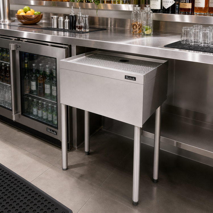 Product image #2 for Perlick TSS Series 12-Inch Stainless Steel Freestanding Underbar Drainboard