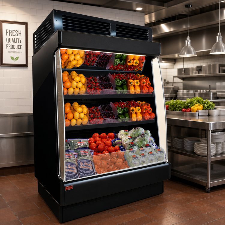 Product image #2 for Howard-McCray 51-Inch Self-Contained Produce Low-Base Open-Air Merchandiser, Black