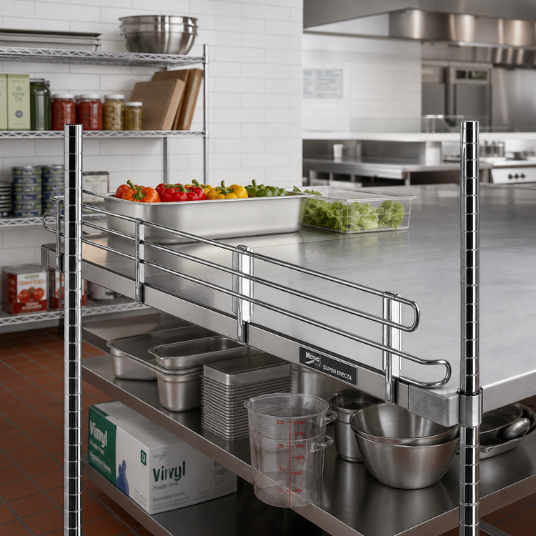 Product image #2 for Metro Super Erecta 60-Inch Chrome Shelf Ledge for Solid Shelving