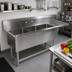Thumbnail image #2 for John Boos Pro-Bowl 3-Compartment Sink with Right-Hand Drainboard, 130-3/16