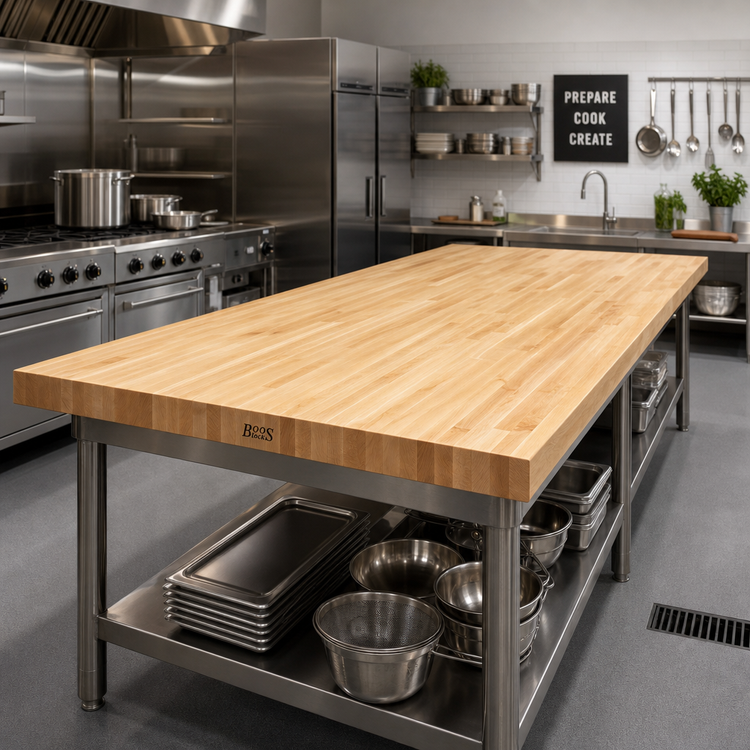 Product image #2 for Boos Block Northern Hard Rock Maple Blended Edge Grain Kitchen Countertop, 96 x 36 x 1-1/2 Inches, No Backsplash, Penetrating Oil Finish