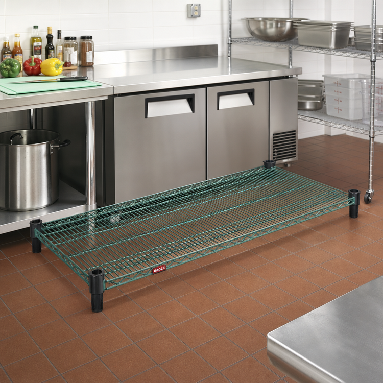 Product image #2 for EagleGard QA1872E Quad-Adjust Wire Shelf, 72"W x 18"D, 600 lb Capacity, Hybrid Epoxy Finish