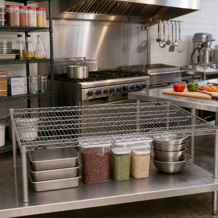 Product image #2 for Metro Super Erecta 60"W x 30"D Super Wide Wire Shelf, Metroseal Gray Epoxy-Coated with Microban