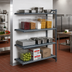 Thumbnail image #2 for Cambro Camshelving Basics Plus 4-Tier Vented Add-On Shelving Unit, 18 x 48 x 72 Inches, Brushed Graphite