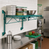 Thumbnail image #2 for Quantum Cantilever Wall-Mount Wire Shelf Kit, Single Shelf, 24 x 21 Inch, Green Epoxy Antimicrobial Finish