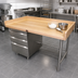 Thumbnail image #2 for Advance Tabco 84-Inch x 30-Inch Wood Top Bakers' Table with 3 Drawer Tiers on Left