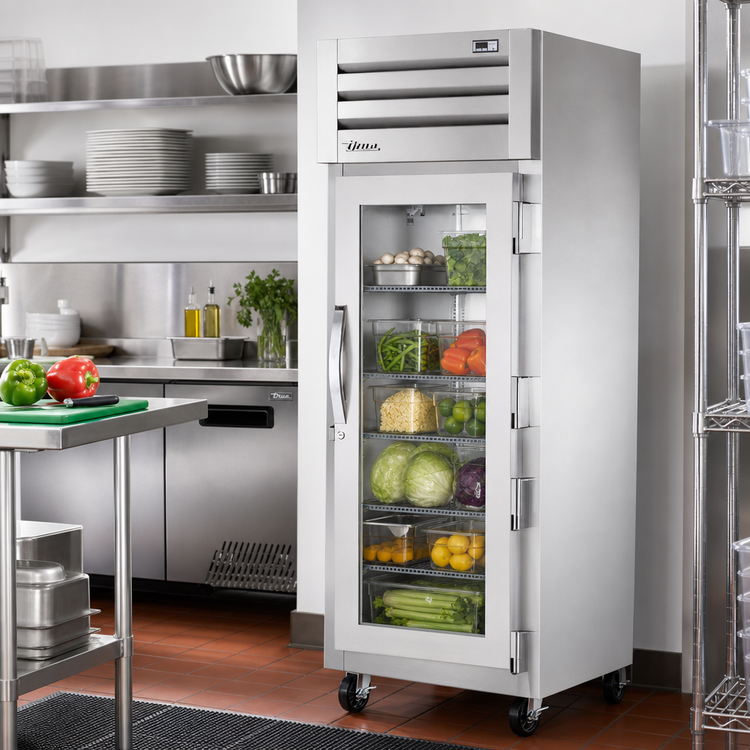 Product image #2 for True SPEC SERIES One-Section Glass Door Reach-In Refrigerator with Lock, Stainless Steel Front & Sides