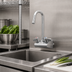 Thumbnail image #2 for T&S Brass equip 4-Inch Wall Mount Mixing Faucet with 5-1/2-Inch Swivel Gooseneck and Lever Handles