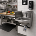 Thumbnail image #2 for BK Resources Wall-Mounted Hand Sink with Knee Valve and Gooseneck Spout, 14 x 10 x 5 Bowl, 304 Stainless Steel