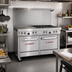 Thumbnail image #2 for Southbend Ultimate 48-Inch Gas Restaurant Range with 36-Inch Thermostatic Griddle, Convection Oven and Cabinet Base