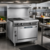 Thumbnail image #2 for Imperial Spec Series Heavy-Duty 36-Inch Gas Range with 3 Open Burners, 3 Hot Tops, and Open Cabinet Base
