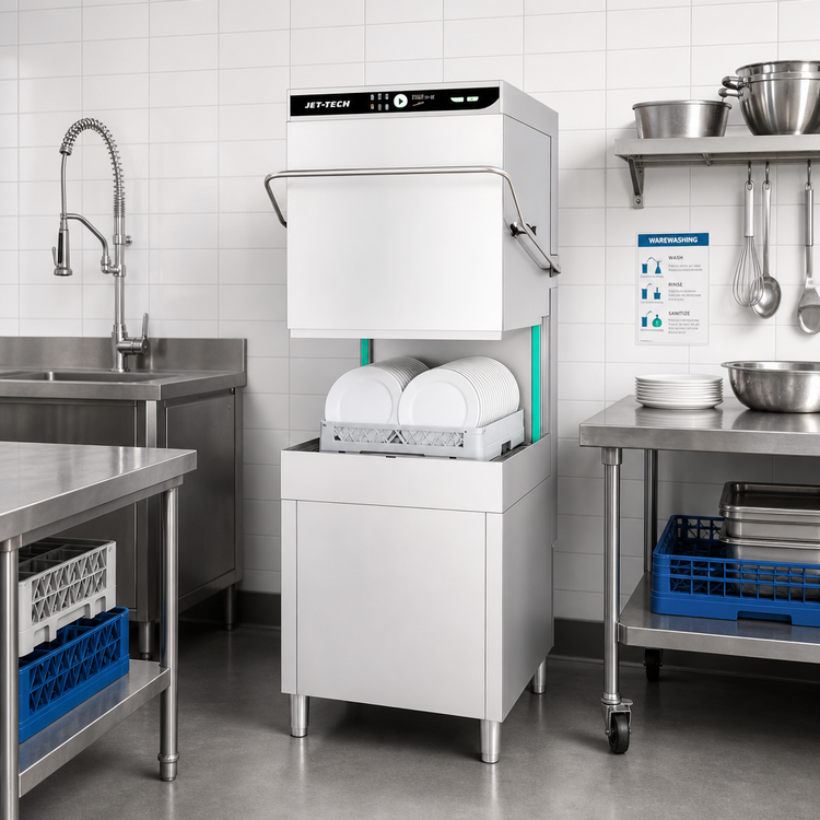 Product image #2 for Jet-Tech 757-E Single-Rack High-Temperature Door-Type Dishwasher with Built-In Booster