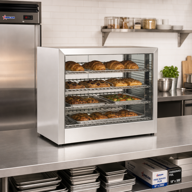 Product image #2 for Omcan USA 4-Tier Countertop Food Warmer and Display Case, 110V, 1.0 kW