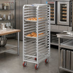 Thumbnail image #2 for Channel Manufacturing Lifetime Tough AXD1830 30-Pan Aluminum Bun Pan Rack, Front-Load, 2-Inch Spacing, Heavy-Duty Casters