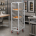 Thumbnail image #2 for Channel Manufacturing Lifetime Tough Extra Heavy-Duty Aluminum Front-Load Bun Pan Rack with Casters, 30-Pan Capacity