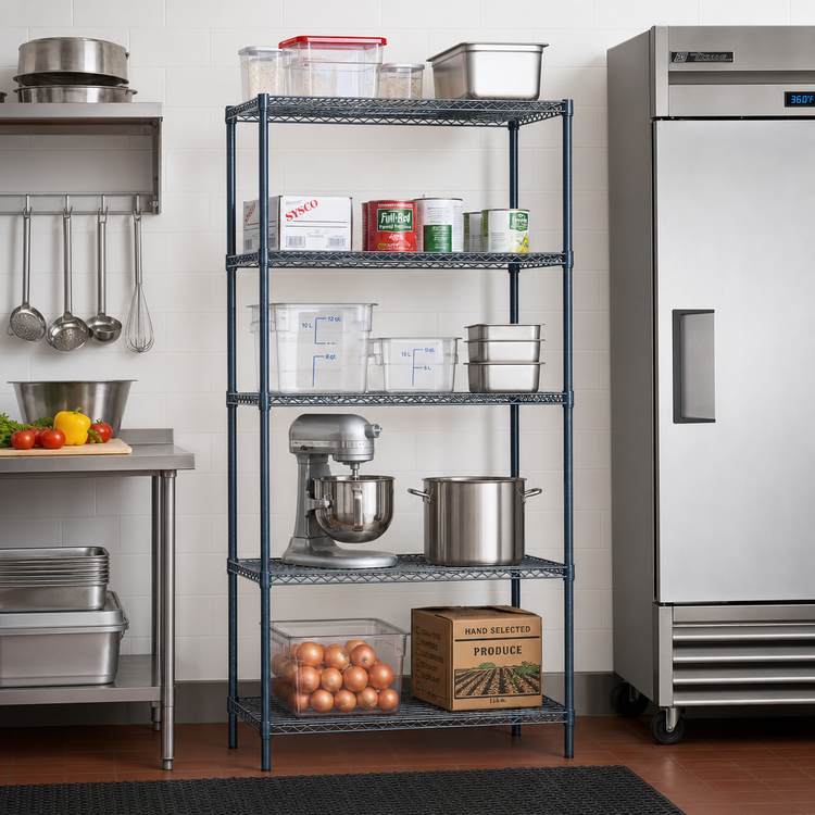 Product image #2 for Mixrite 24-Inch x 18-Inch 5-Shelf Epoxy Wire Shelving Unit with 86-Inch Posts