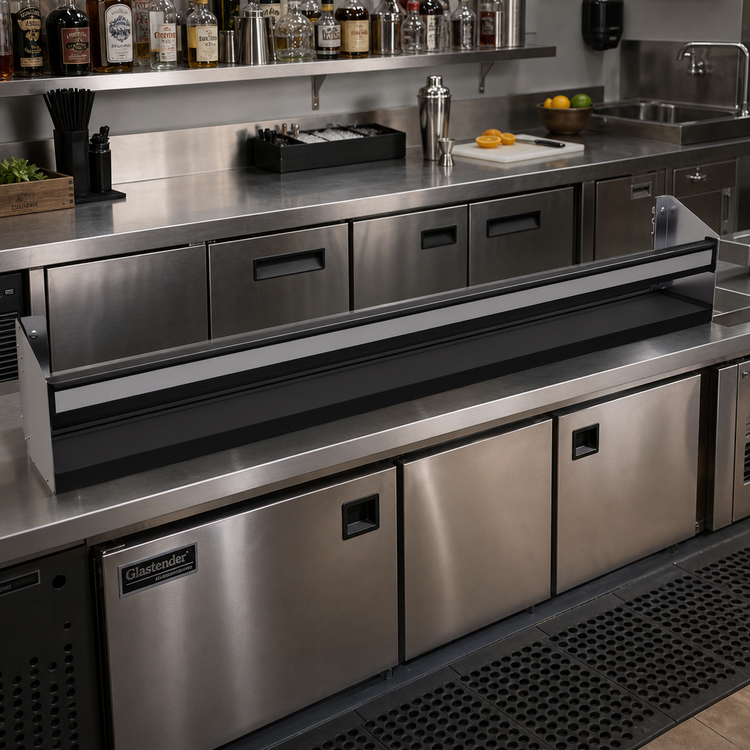 Product image #2 for Glastender SSR-44 44-Inch Single Speed Rail — Stainless Steel with PVC Sound-Deadening Covers