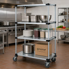 Thumbnail image #2 for Quantum M2460SG47 60"W x 24"D x 80"H Mobile Cart with 4 Solid Galvanized Steel Shelves