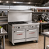 Thumbnail image #2 for Southbend Ultimate 48-Inch Gas Restaurant Range with 4 Open Burners, 24-Inch Thermostatic Griddle, Convection Oven and Cabinet Base