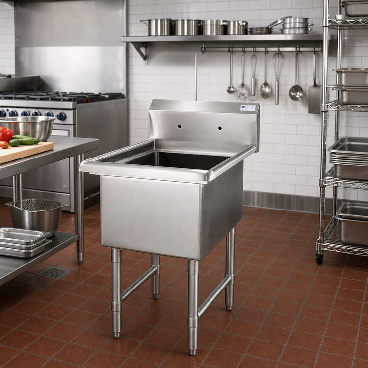 Product image #2 for John Boos 1B Series 1-Compartment Stainless Steel Commercial Sink with 18 x 24 x 14-Inch Bowl and 10-Inch Backsplash