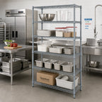 Thumbnail image #3 for Quantum WR86-2424GY-5 5-Shelf Wire Shelving Starter Unit, 24 x 24 x 86 Inches, Gray Epoxy Antimicrobial Finish