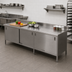 Thumbnail image #2 for John Boos Enclosed Base Stainless Steel Work Table with Sliding Doors, 96 x 30