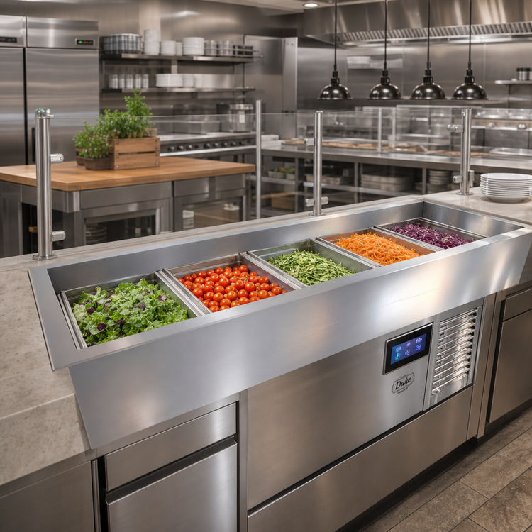 Product image #2 for Duke CP5-SB-DC-D Drop-In 5-Pan Refrigerated Cold Food Well with Touchscreen Control