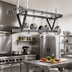 Thumbnail image #2 for Eagle Group Ceiling-Mounted Triple-Bar Aluminum Pot Rack with 9 Double-Pronged Hooks, 28 x 20 x 18 Inches