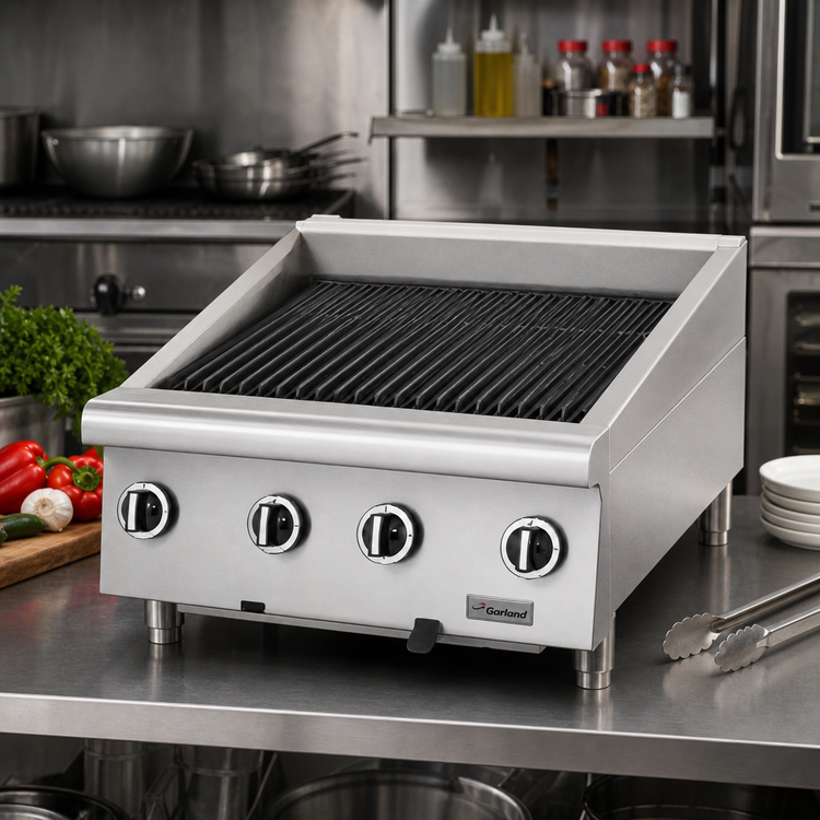 Product image #2 for Garland 47-1/4 Inch Heavy Duty Gas Radiant Countertop Charbroiler with Adjustable Cast Iron Grates
