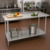 Thumbnail image #2 for Advance Tabco FLG-366 72-Inch x 36-Inch 304 Stainless Steel Work Table with Galvanized Undershelf and 1-1/2-Inch Rear Up-Turn