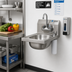 Thumbnail image #2 for Eagle Group Wall-Mounted 304 Stainless Steel Hand Sink with Faucet, Basket Drain, and Soap Dispenser, 13-1/2 x 9-3/4 x 6-3/4-Inch Bowl