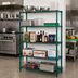 Thumbnail image #2 for Quantum Stationary 5-Shelf Wire Shelving Starter Kit, 36 x 30 x 74 Inches, Green Epoxy Finish