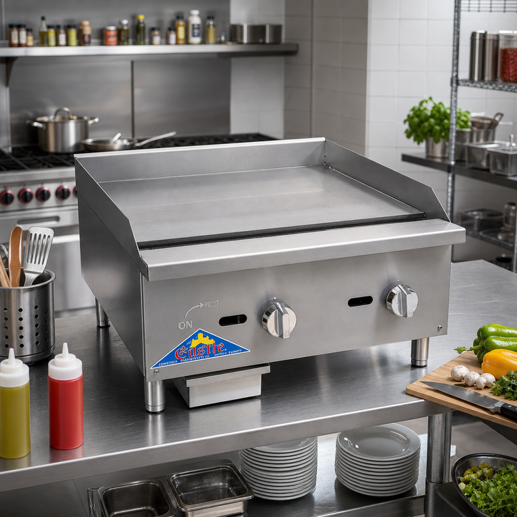 Product image #2 for Comstock-Castle 48-Inch Countertop Gas Griddle with Smooth Steel Plate
