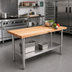 Thumbnail image #2 for John Boos 48-Inch x 18-Inch Northern Hard Rock Maple Wood Top Work Table with Adjustable Undershelf