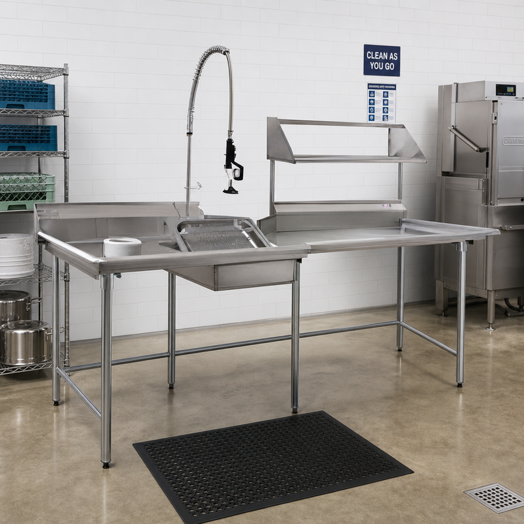 Product image #2 for Eagle Group DTC-48LR-16/3 Straight Left-to-Right Dishtable Package with 48" Soiled and 48" Clean Tables