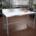 Thumbnail image #2 for John Boos 120-Inch Poly Top Trimming Table with 6-Inch Backsplash and Stainless Steel Base